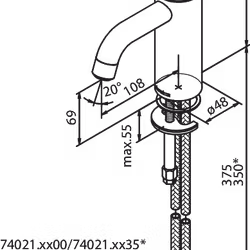 Tvättställsblandare Damixa Silhouet Small Tenn