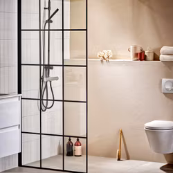 Duschvägg Rak Alterna Lusso Svart