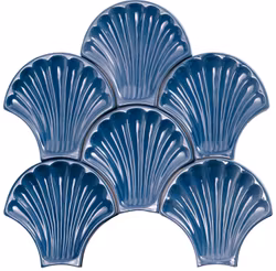 Kakel Sartoria Artigiana Blu Glossy Le Conchiglie 15x15