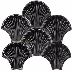 Kakel Sartoria Artigiana Nero Glossy Le Conchiglie 15x15