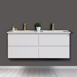 Tvättställsskåp 4AQUA Slim 120 Med 2 Lådor