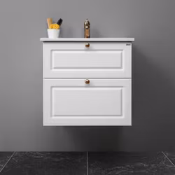 Tvättställsskåp 4AQUA Slim 60 H Med 2 Lådor