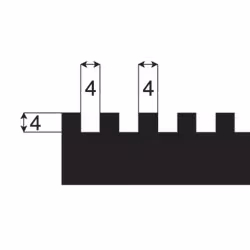 Tandspackel KGC 480 mm 4x4 mm