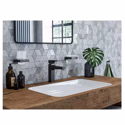 Tvättställsblandare Hansgrohe Metropol 110 Borstad Svart Krom med Push-Open Ventil