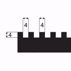 Tandspackel 280 mm 4x4 mm