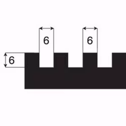 Tandspackel 280 mm 6x6 Vänster