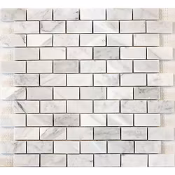 Marmor Mosaik Bianco Carrara C Polerad Brick 2,5X5
