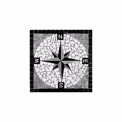 Mosaik Rosoni Windrose Nero 40X40