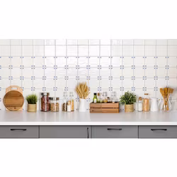 Kakel Flor De Lys Blue Gloss 10x20