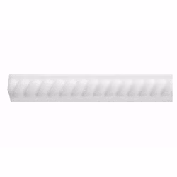 Bård Flätad Vit 2.5X15