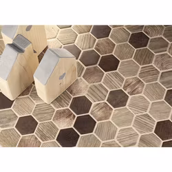 Mosaik Esa Glass Wood Beige