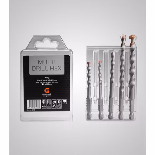 Universal-/kakelborr Multi Drill Hex Set (5 delar)