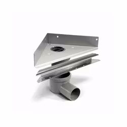 Golvbrunnssil Unidrain Grundpaket 4 Hörnmodell 200 mm, med 75 mm Sidoutlopp