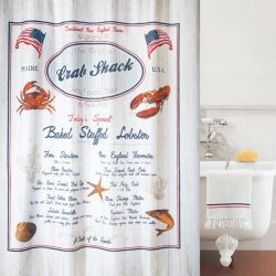 Duschdraperi Spirella Crab Snack navy-red 180x200 cm