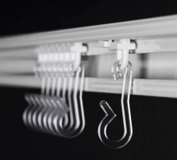 Draperiskena Stabil komplett rak vit 100 cm (Fler varianter)