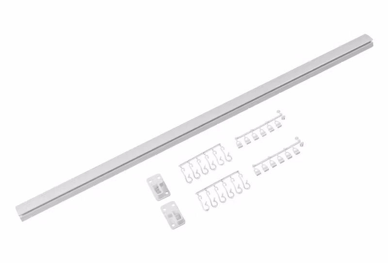 Draperiskena Stabil komplett rak vit 100 cm (Fler varianter)