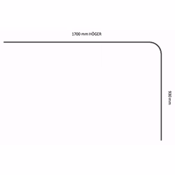 Duschsarg Stabil vit 93x170 cm Höger