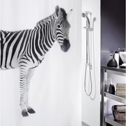 Duschdraperi Spirella Zebra Black 180x200 cm