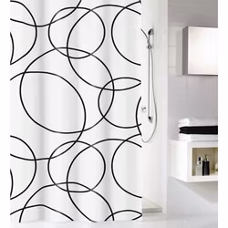 Duschdraperi Kleine Wolke Rings Schwarz-Weiss 180x200 cm