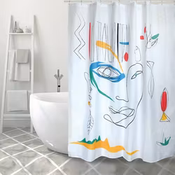Duschdraperi Spirella Faces Multi 180x200 cm