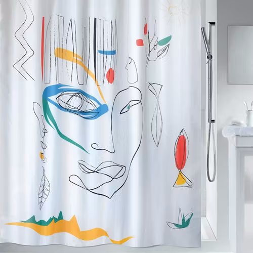 Duschdraperi Spirella Faces Multi 180x200 cm