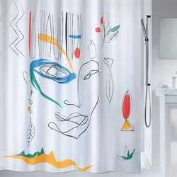 Duschdraperi Spirella Faces Multi 180x200 cm