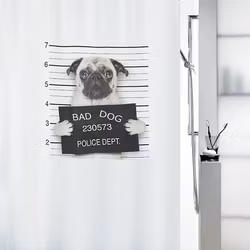 Duschdraperi Spirella Bad Dog Black 180x200 cm