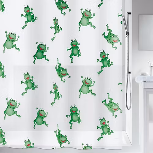 Duschdraperi Spirella Frogtime Green 180x200 cm