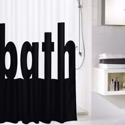 Duschdraperi Kleine Wolke Bath Black White 180x200 cm