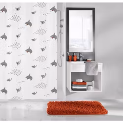 Duschdraperi Kleine Wolke Sharky Schwarz-Weiss 180x200 cm