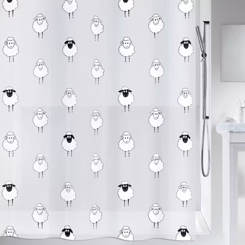 Duschdraperi Spirella Lana Black 180x200 cm