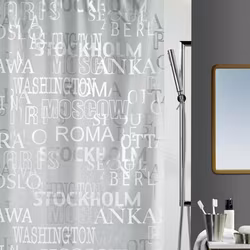 Duschdraperi Spirella Cities Silver 180x200 cm