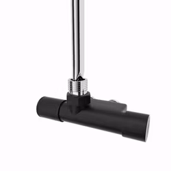 NH-ventil, manuell mattsvart vänsterutförande. 40 c/c Nordhem