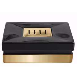 Tvålkopp Spirella Roma Black/Gold