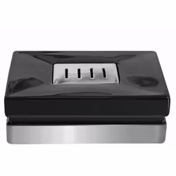 Tvålkopp Spirella Roma Black/Silver