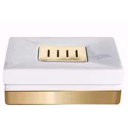 Tvålkopp Spirella Roma White/Gold