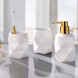 Tandborstmugg Kleine Wolke Golden Crackle White