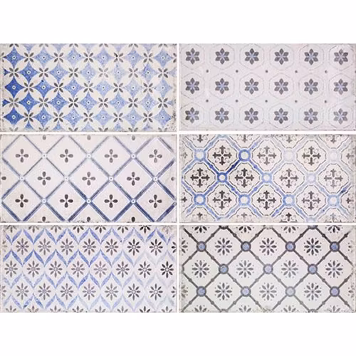 Kakel Vintage Decor Mix Blue 10x20