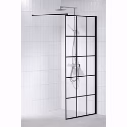 Duschvägg Rak Alterna Lusso Svart