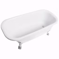 Badkar Fristående Alterna Leone Vit/Krom med Fötter, Komplett