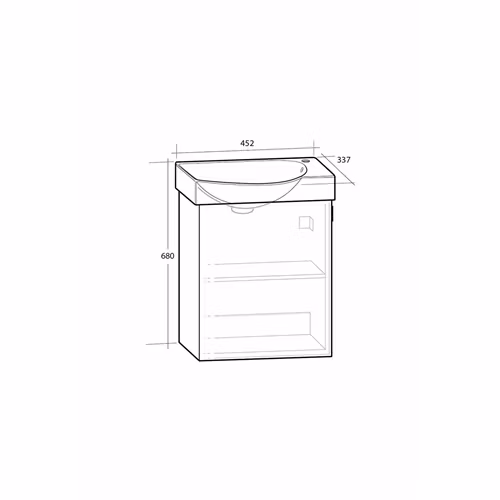 Tvättställsskåp Alterna Isabella 45 cm Vit Högblank