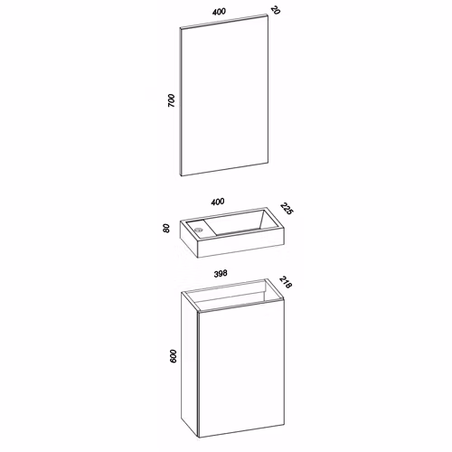 Möbelpaket Alterna Bella 40 cm med Spegel