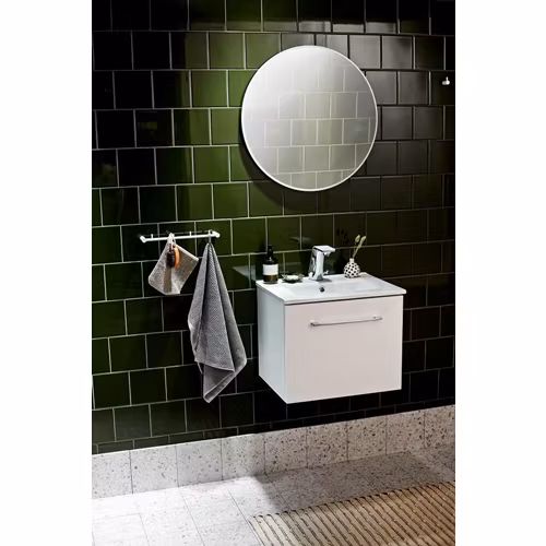 Tvättställsskåp Alterna Ella Aqua 50 cm Vit Högblank Med Tvättställ i Mineralkomposit