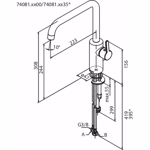 Köksblandare Damixa Silhouet Krom med diskmaskinsavstängning
