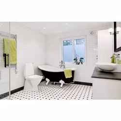 Klinker Ottagona Vit Matt 9,6x9,6 med Cobolt Blå Passbit