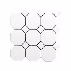MOSAIK OTTAGONA VIT MATT 9.6X9.6