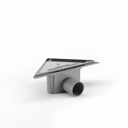 Golvbrunn Purus Corner utan Sil med Sidoutlopp 75 mm