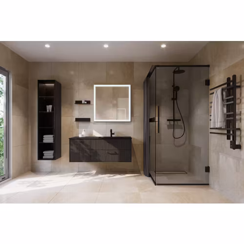 Spegel Svedbergs Ista Svart Ram med LED Touch Belysning