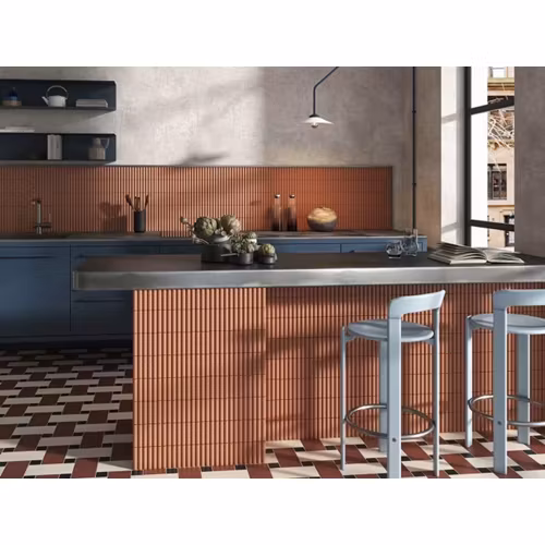 Kakel Fluted Terracotta 10x30