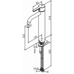 Tvättställsblandare Damixa Silhouet Large Borstad Grafitgrå pvd
